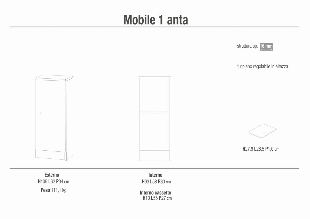 ARMOIRE 1 PORTE 242-C