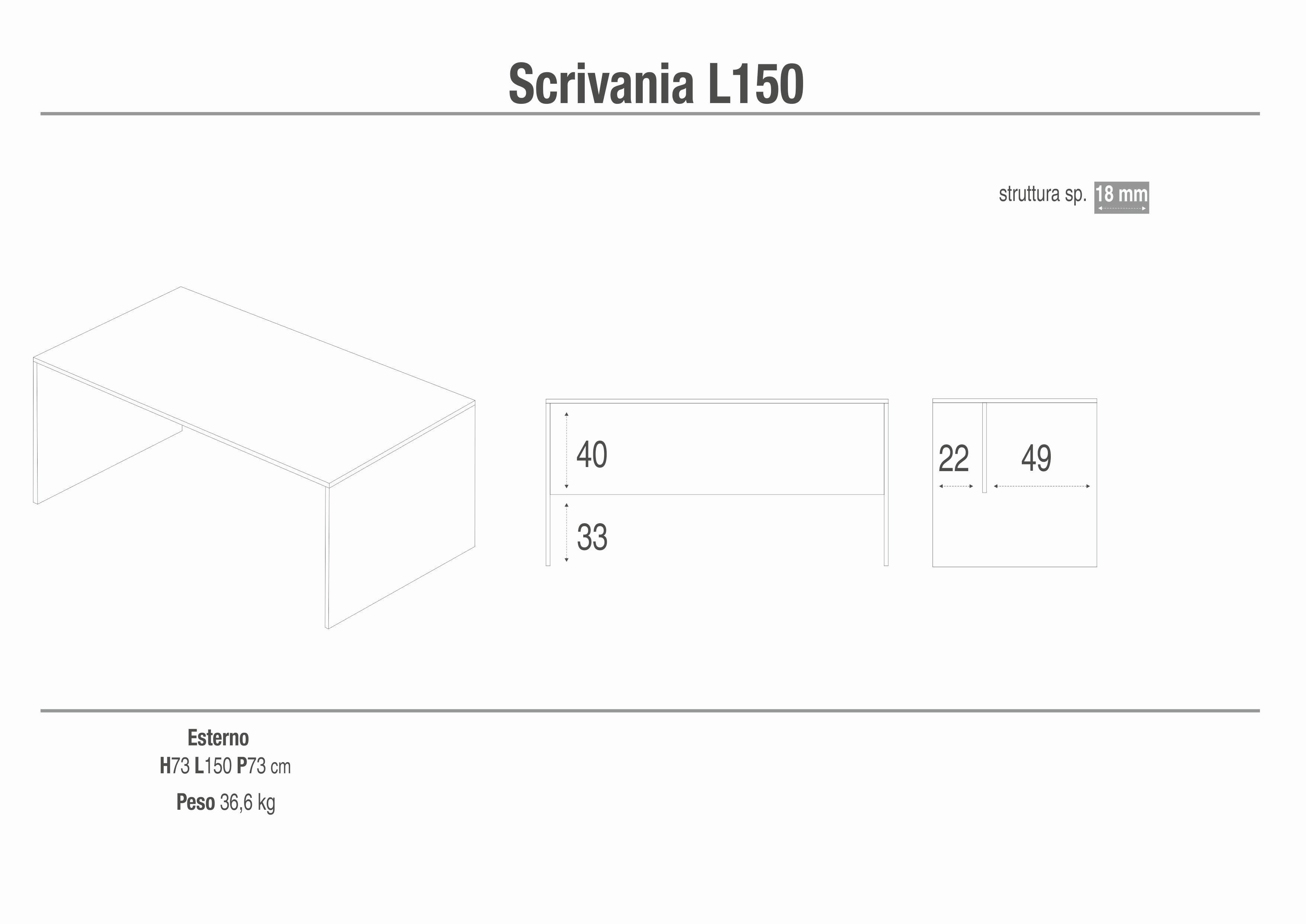 SCRIVANIA L150 KIT 729K-C