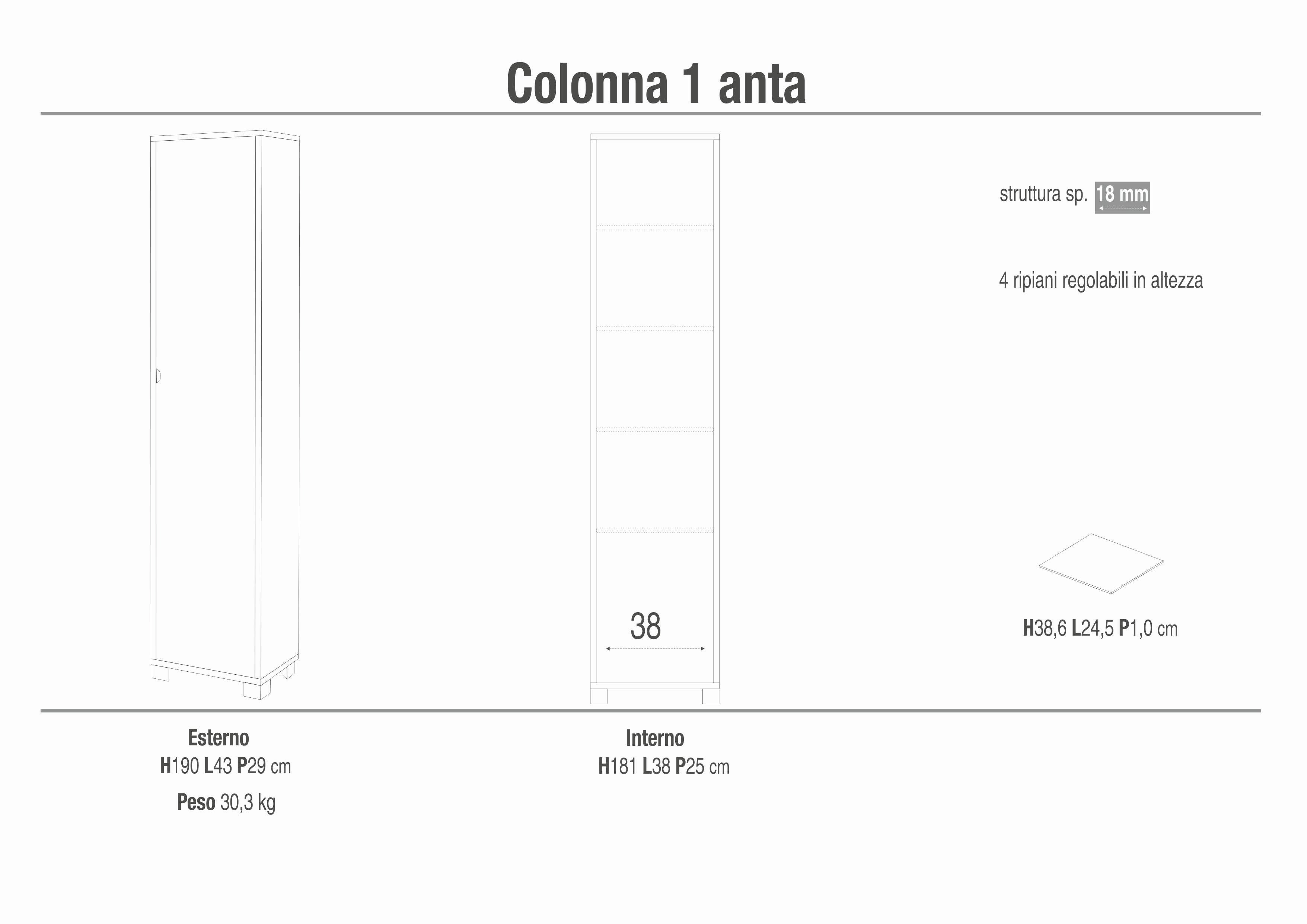 COLONNA 1 ANTA KIT 744K-C