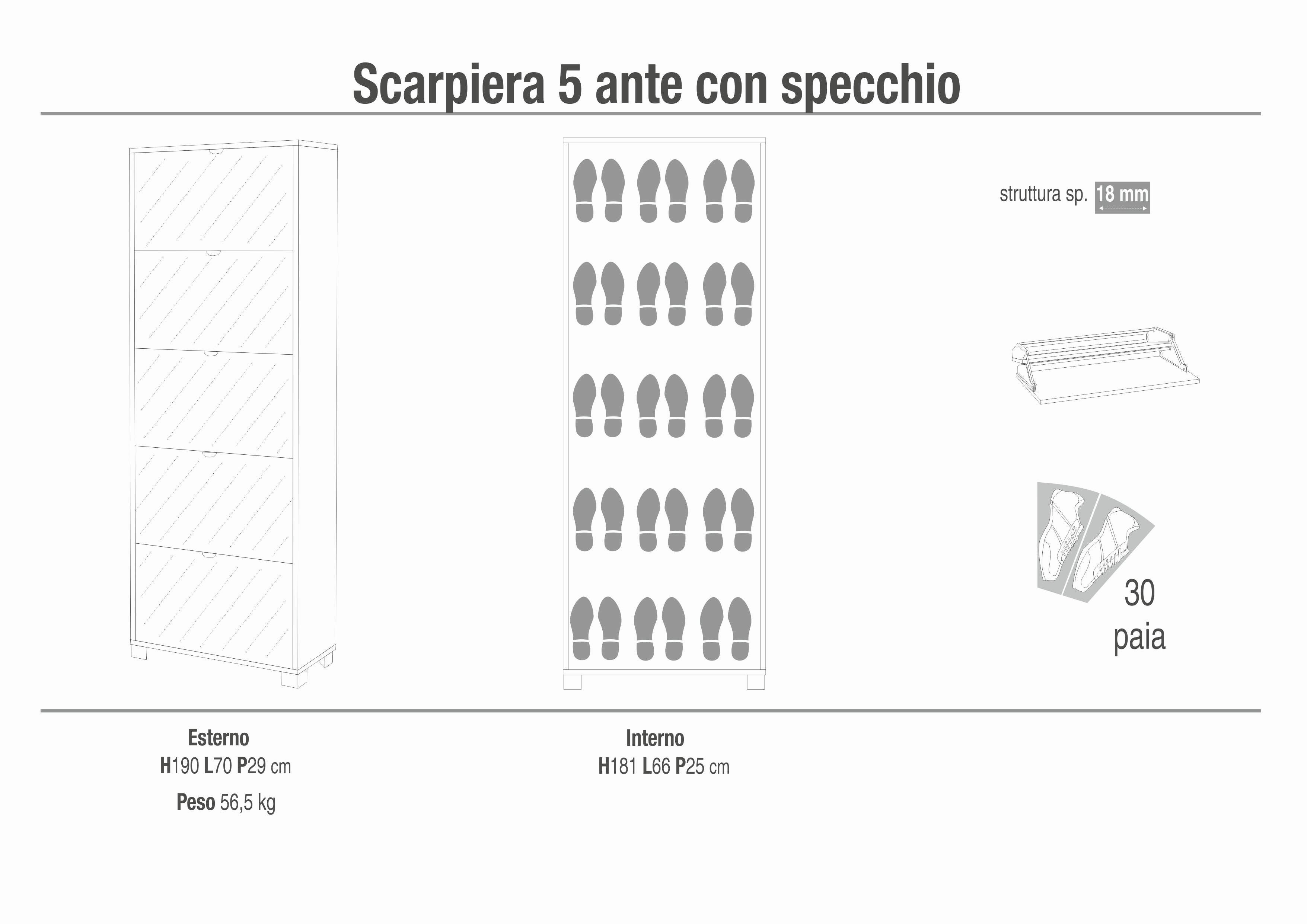 SCARPIERA 5 ANTE SPECCHIO P.29 765SP-C