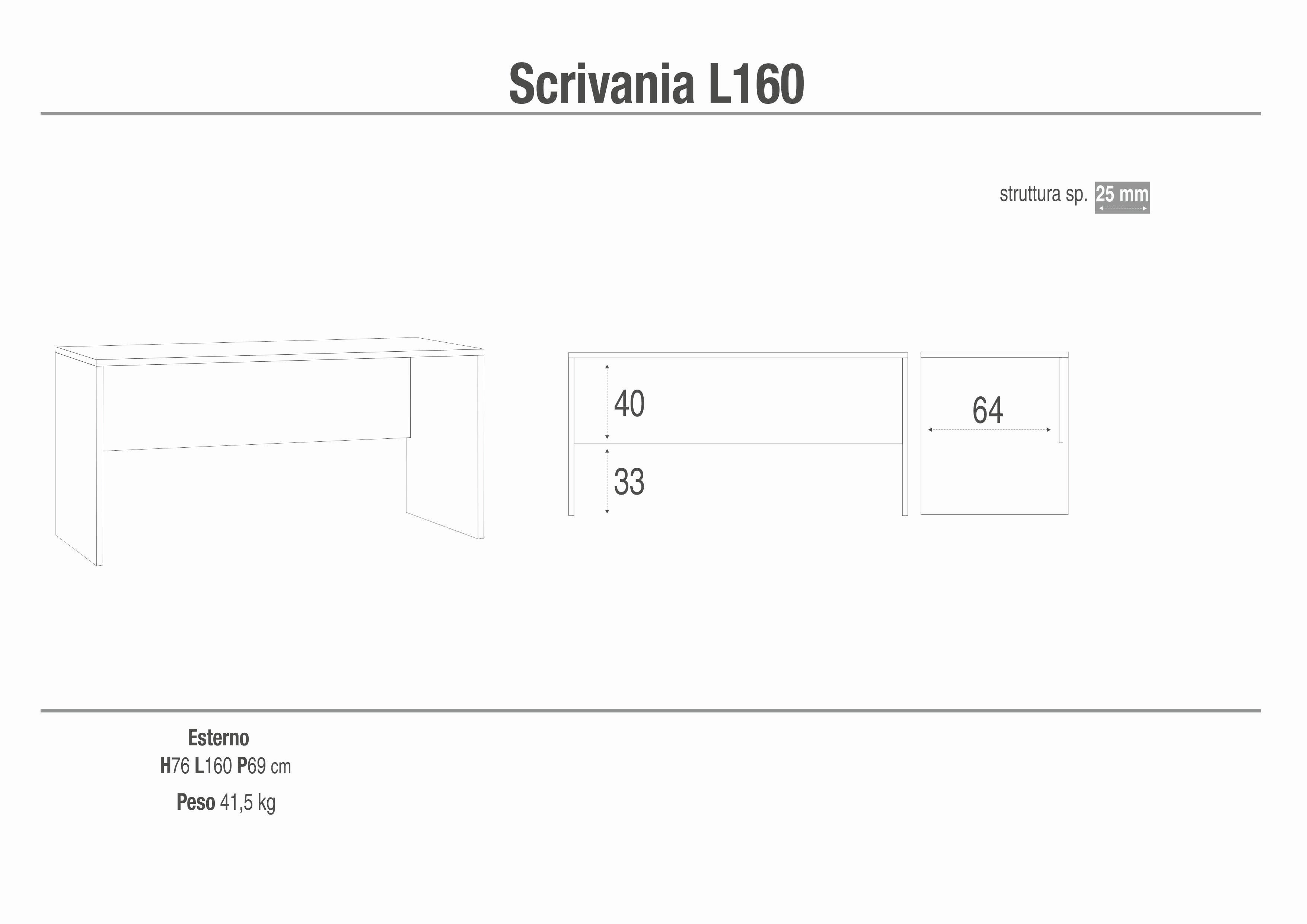 SCRIVANIA L160 KIT DB629K-C