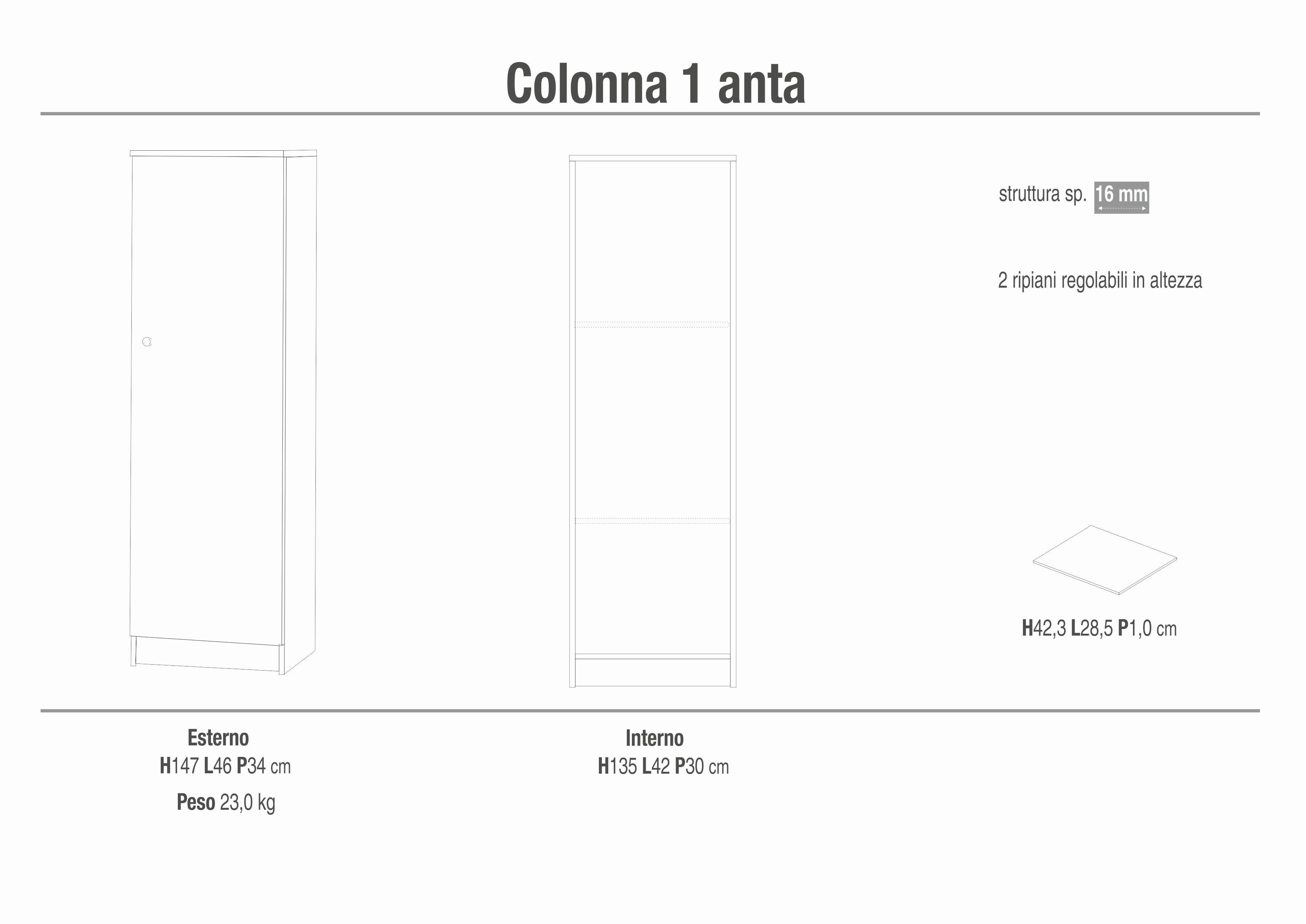 COLONNA 1 ANTA KIT 302K-C