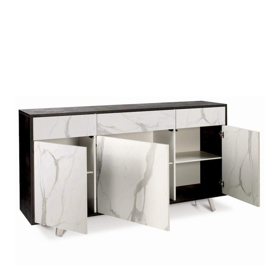KIT ARMOIRE 3 PORTES 3 TIROIRS 7076K-C