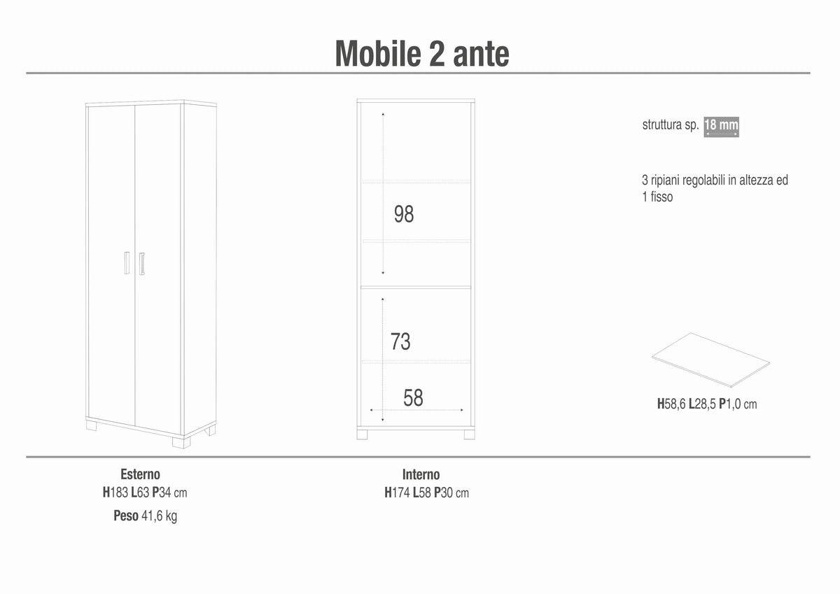 ARMOIRE 2 PORTES 768-C