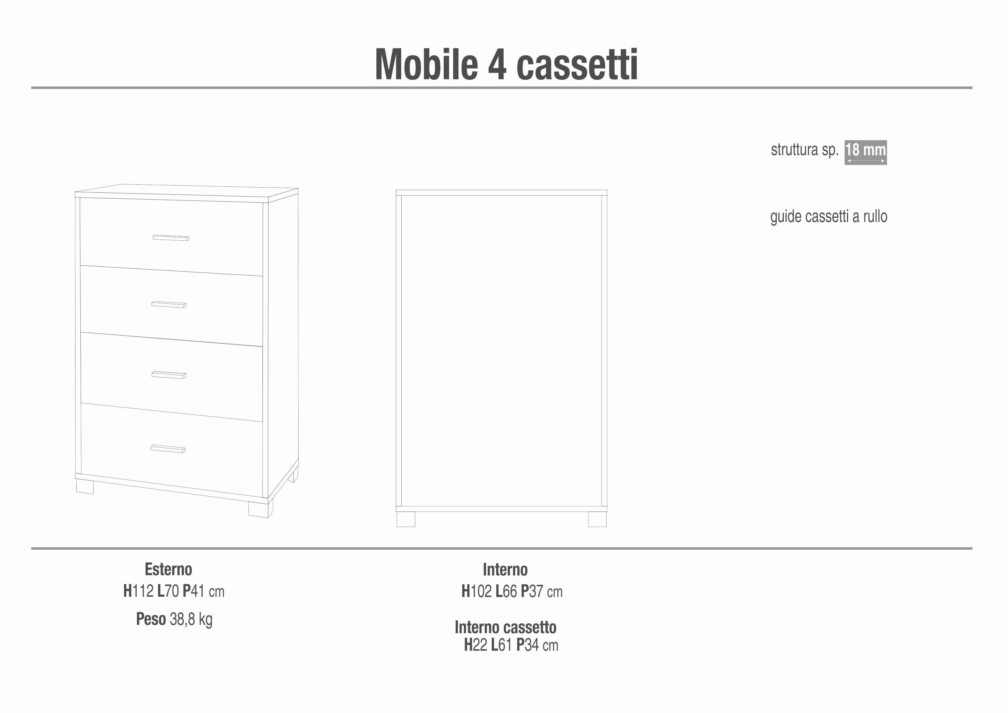 MOBILE 4 CASSETTI 774-C