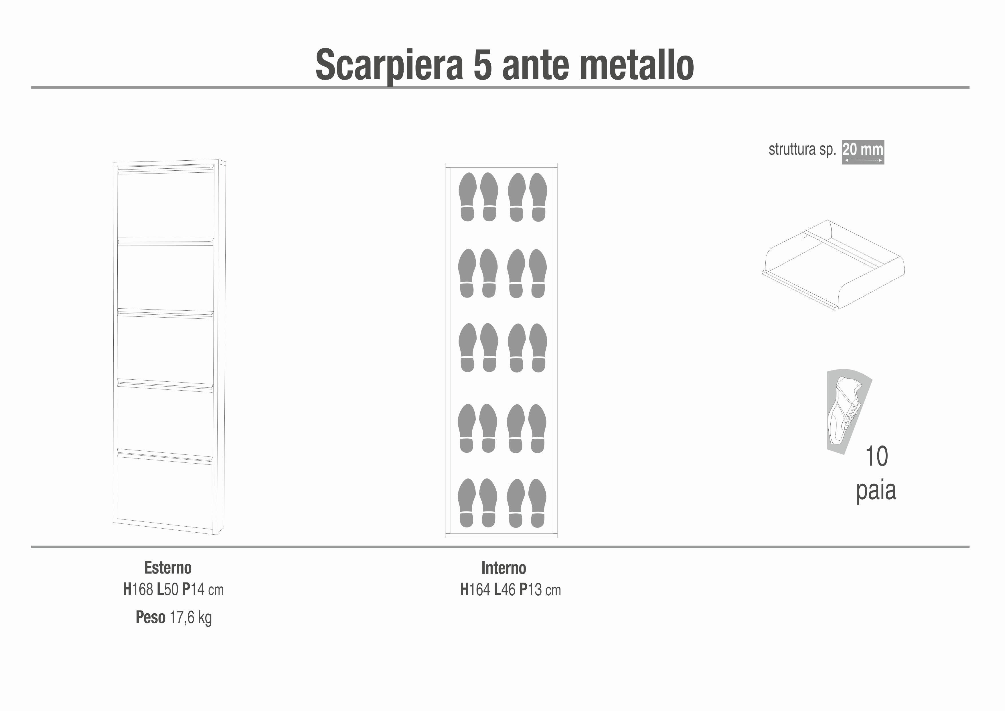 SCARPIERA 5 ANTE METALLO AS105-C