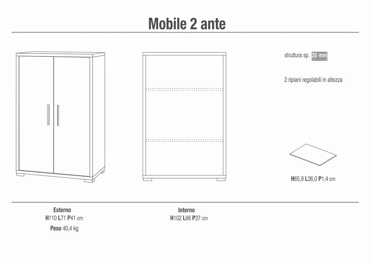 ARMOIRE 2 PORTES DB270-C