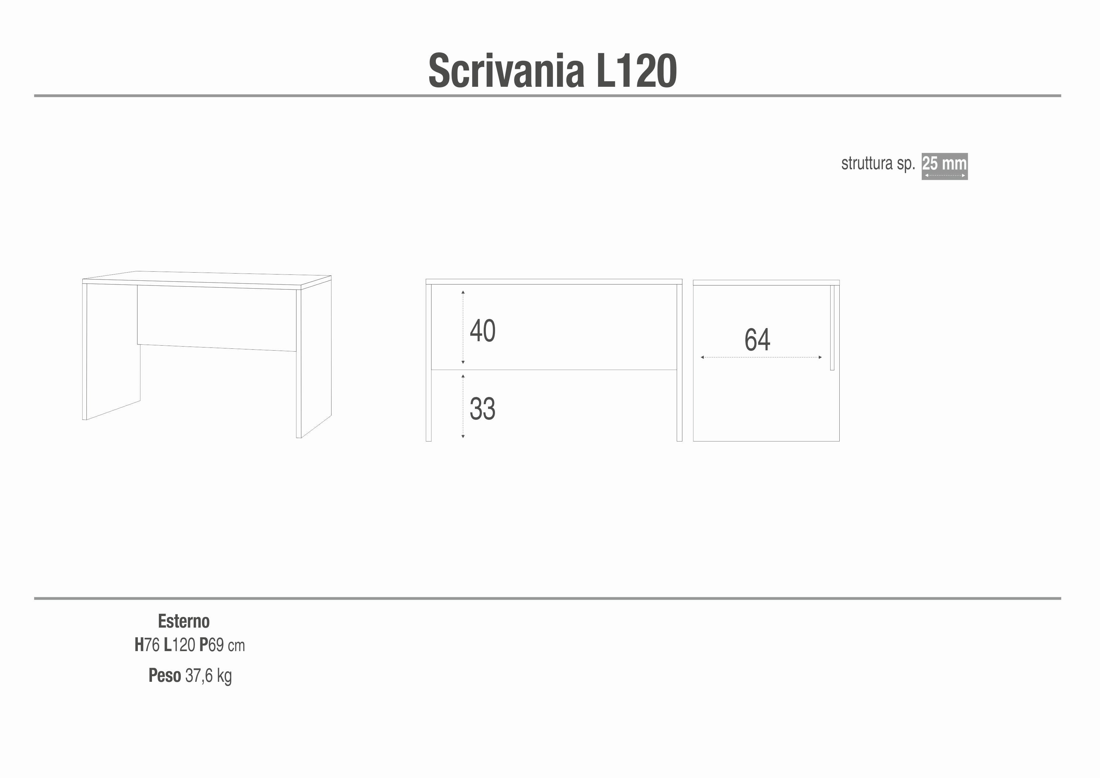 SCRIVANIA L120 KIT DB628K-C