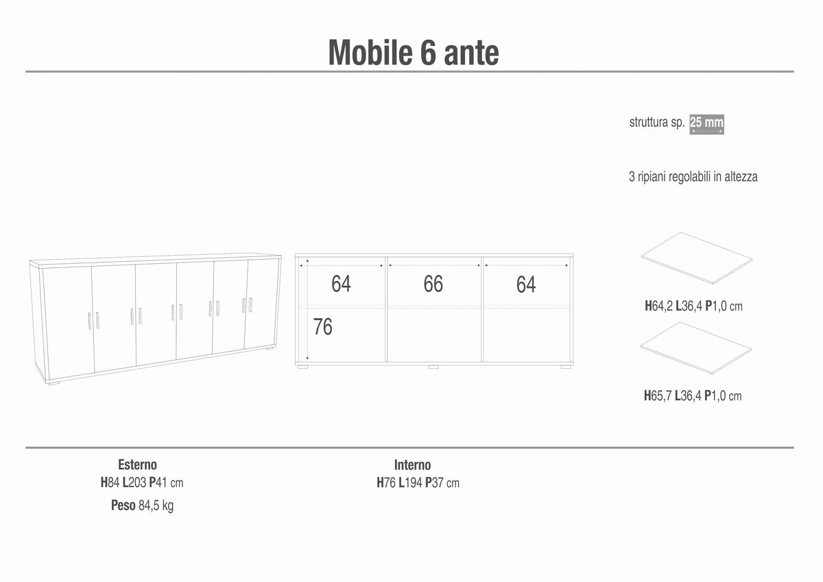 KIT D'ARMOIRE 6 PORTES DB806K-C