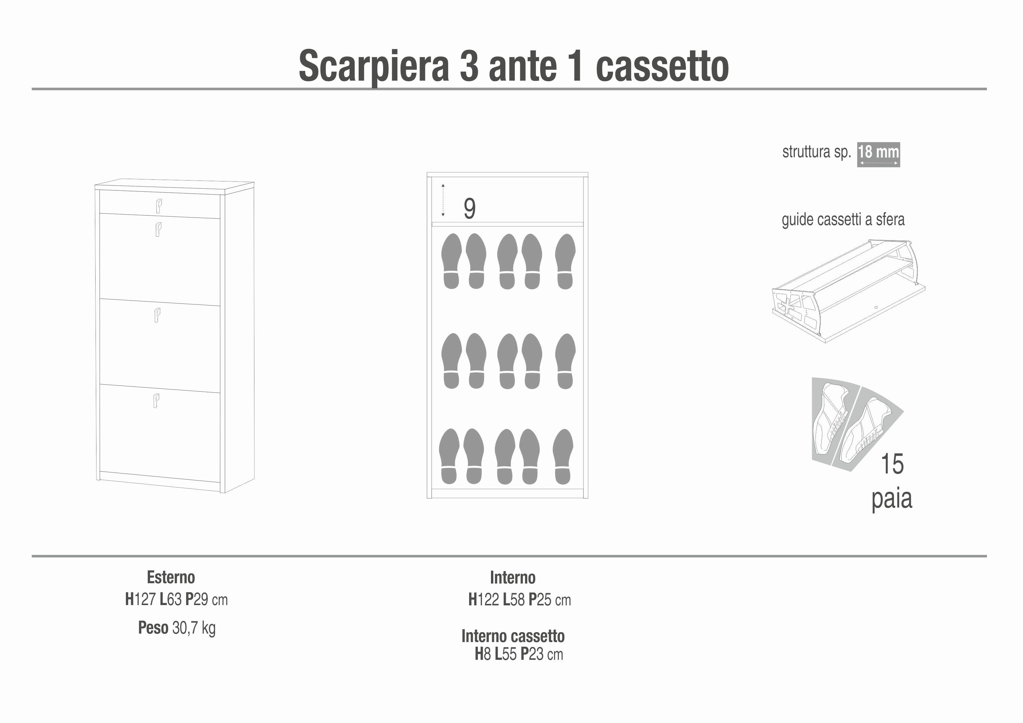 SCARPIERA 3 ANTE 1 CASS. - KIT SK567K