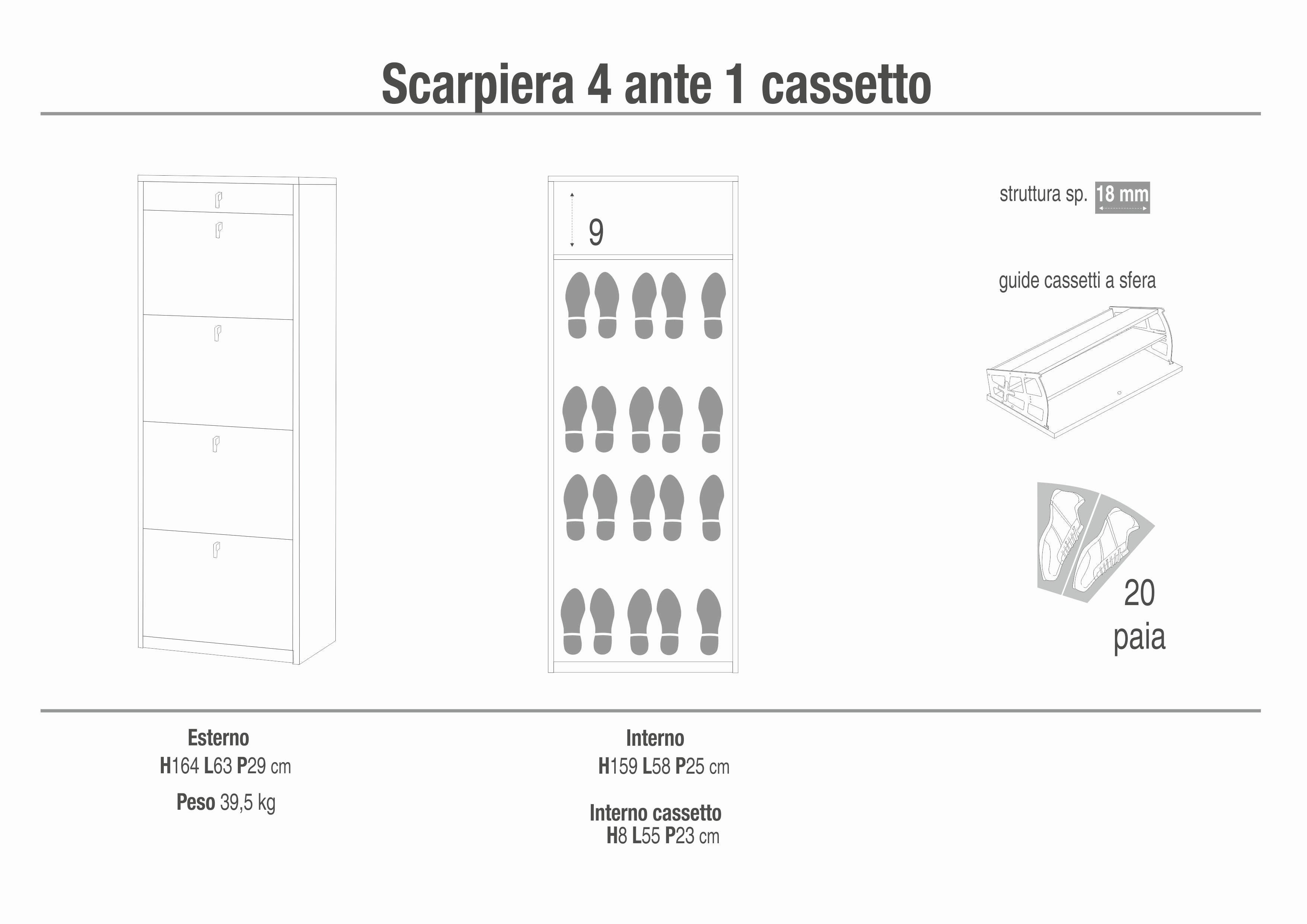 SCARPIERA 4 ANTE 1 CASS. - KIT SK568K